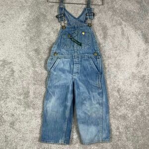 Vintage Key Imperial Kids Denim Overalls Blue Workwear Dungarees Paint Faded
